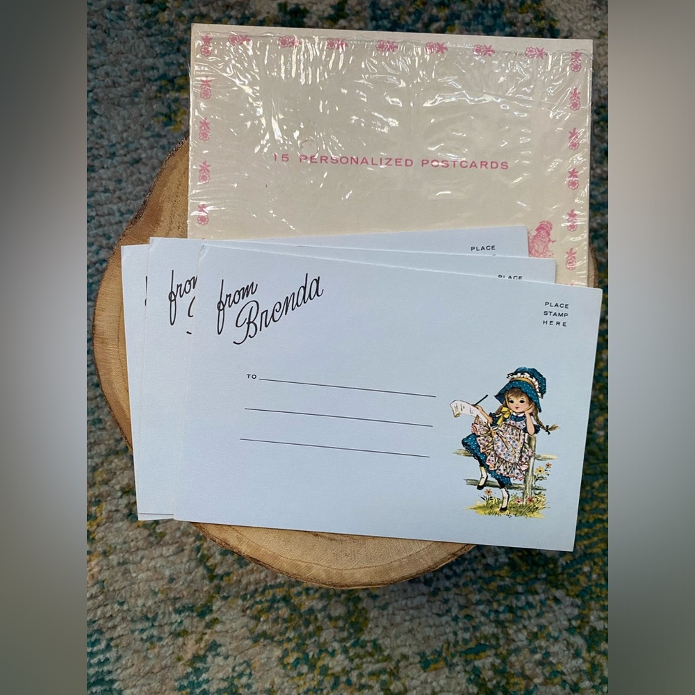 Vintage set Brenda little girl name printed mail postcards